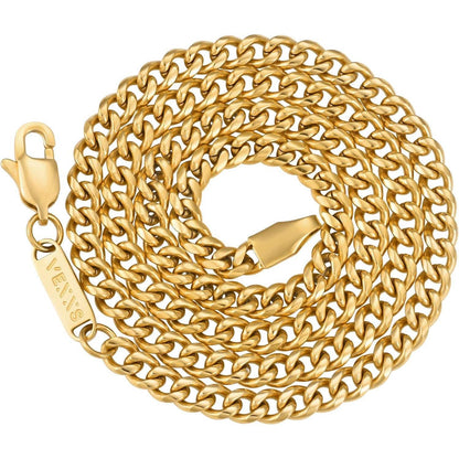Herren Panzerkette 18K Gold beschichtet Cuban Miami Gliederkette