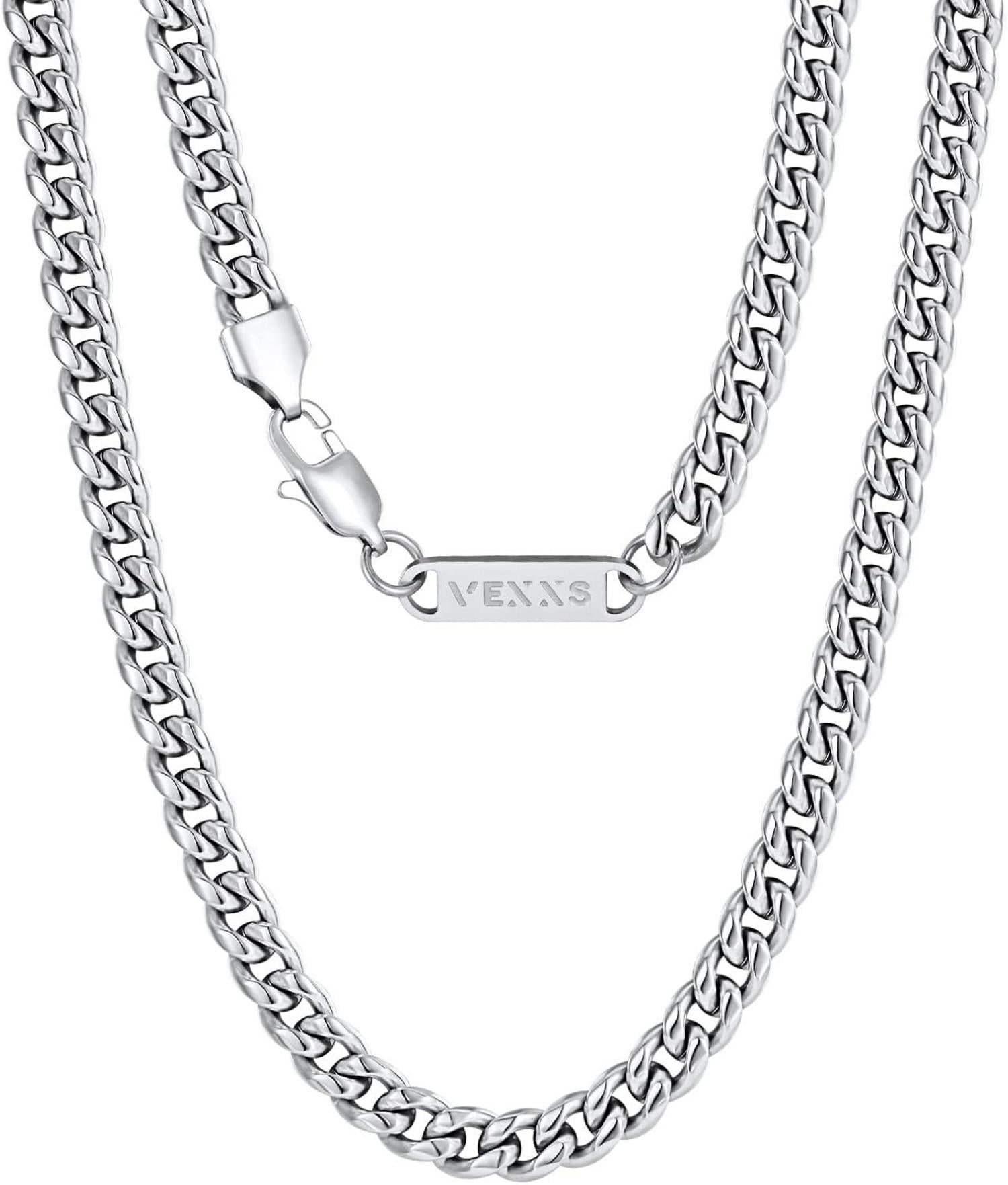 Herren Panzerkette 18K Gold Cuban Halskette Hip Hop Damen Silber