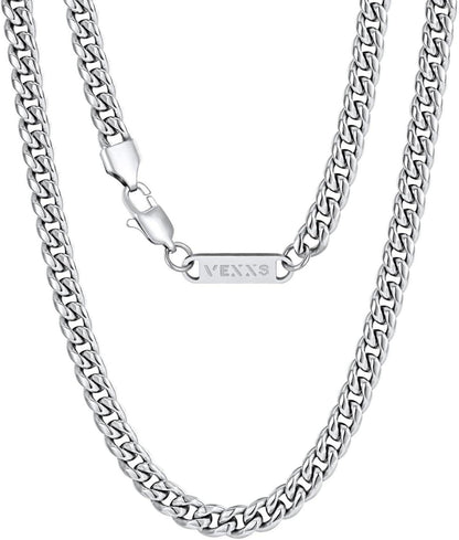 Herren Panzerkette 18K Gold Cuban Halskette Hip Hop Damen Silber