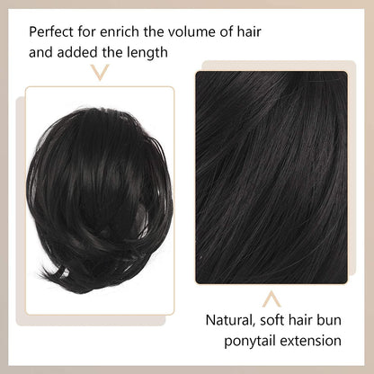 Haarteil Extensions Haarknoten Pferdeschwanz Verlängerung 20cm Kit 22H613# Echthaaroptik