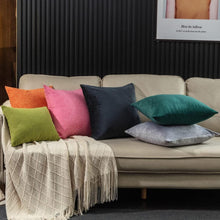 2er Set Kissenbezug 60x60 Grau Samt Deko Flauschig Kuschelig