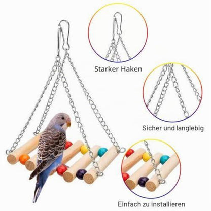 Vogelspielzeug 8er Set – Schaukel, Kauspielzeug & Glocke