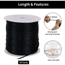 Nylonschnur Schwarz 1,5mm – Satinschnur für Schmuck & Basteln