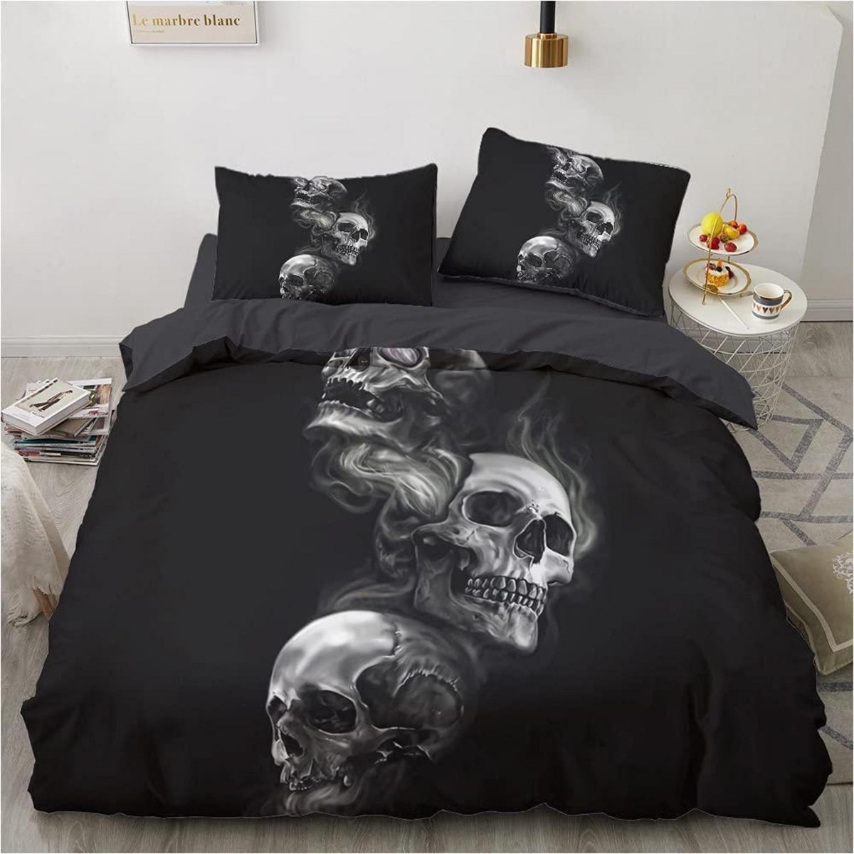 Gothic Schädel Bettwäsche-Set 135x200cm, 4-teilig