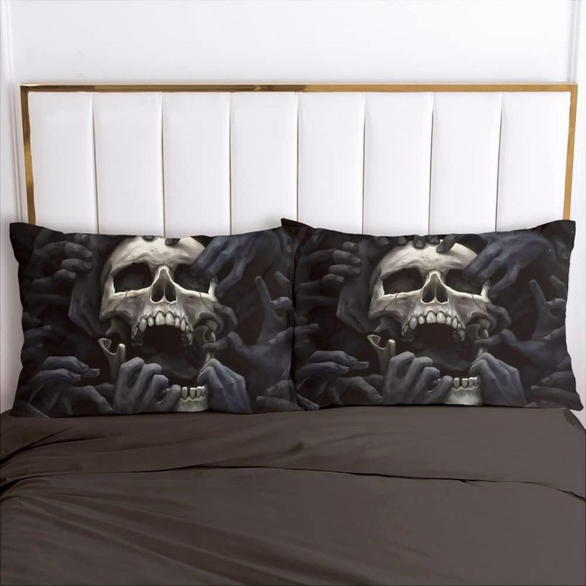 Gothic Bettwäsche Set Schädel 135x200cm & 80x80cm