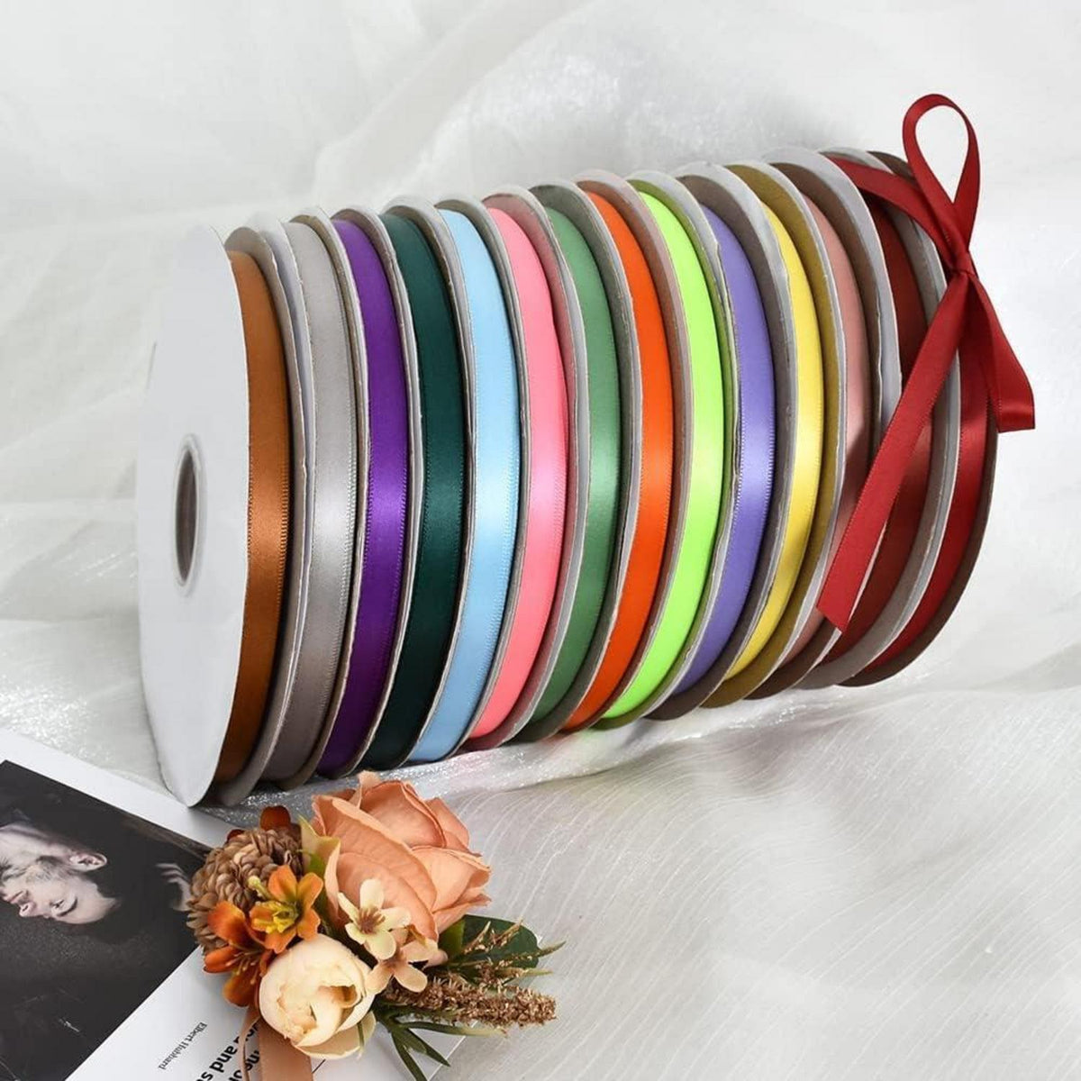 Satinband Weihnachtsgrün 10mm, 91m – Geschenkband für Deko & DIY