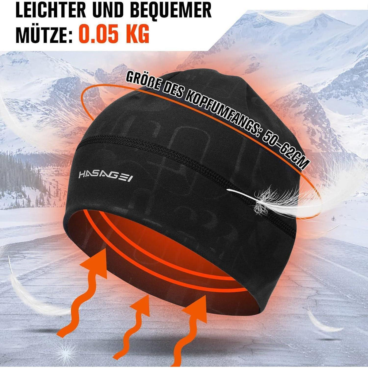 Laufmütze Herren Damen – Thermo Wintermütze mit Prägung