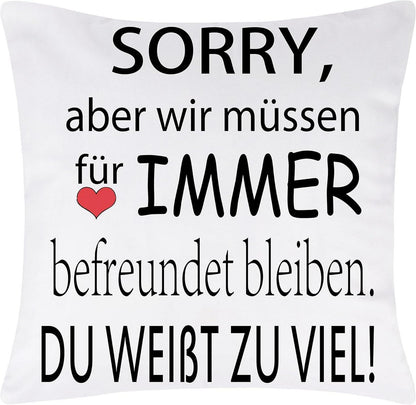 Dekokissen Lustiges Textmuster Geschenk für Freundin