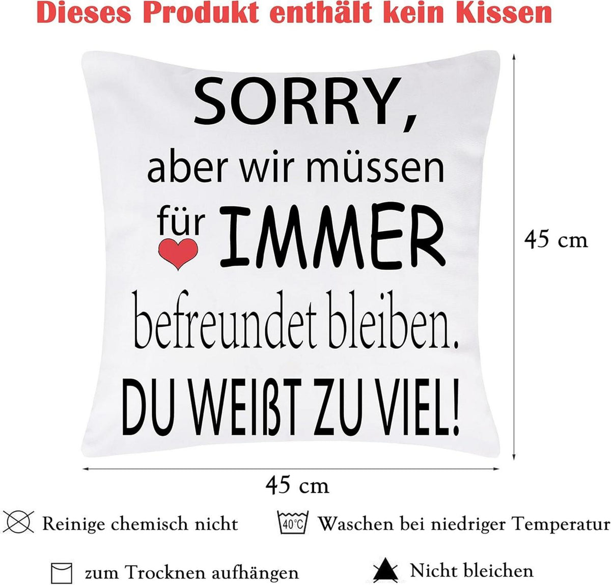 Geschenke für Freundin Kissenbezug 45x45cm Geburtstag