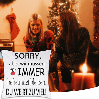 Geschenk Freundin Kissenbezug 45x45cm BFF Weihnachten Geburtstag