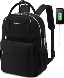 Rucksack Damen 15,6 Zoll Laptop Wasserdicht Uni Reisearbeit Schwarz