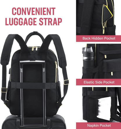LOVEVOOK Damen Rucksack 17 Zoll Laptop Wasserdicht Schwarz