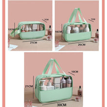 Transparente PVC Kosmetiktasche 3er Set Grün