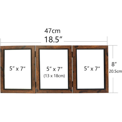 Bilderrahmen Collage Braun 13x18 Holz Scharnier Faltbar