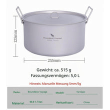 Titan Campingtopf 5L mit Deckel & Klappgriff