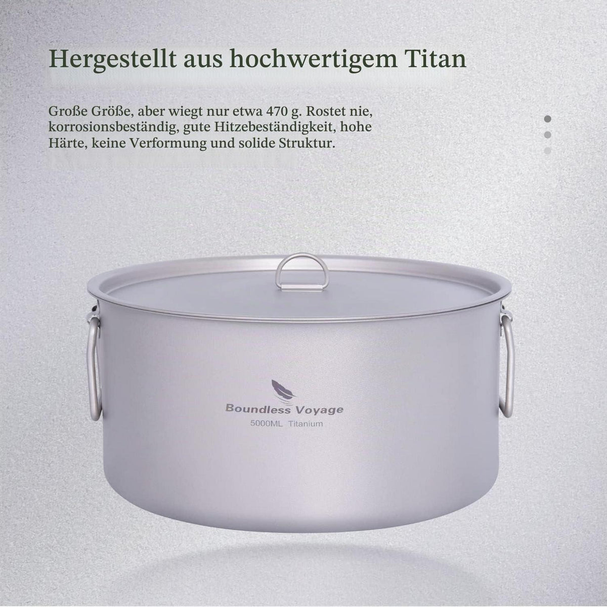 Titan Campingtopf 5L mit Deckel & Klappgriff