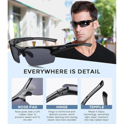 Polarisierte Sport Sonnenbrille TR90 Rahmen für Herren