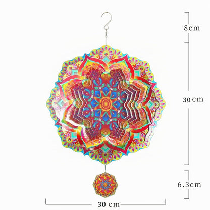 3D Edelstahl Windspiel – Kinetische Gartenkunst & Dekoration Rot