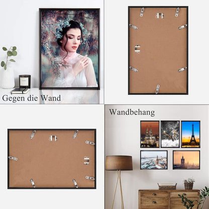 Fotorahmen Set Schwarz DIN A3 Plexi-Glas Portraitrahmen