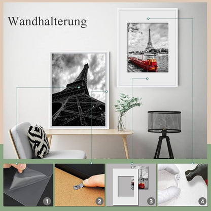 5er Set Weiß Fotorahmen Plexi-Glas A4 Portraitrahmen Wanddeko