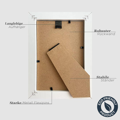 3er Set Bilderrahmen 10x15cm Weiß Holz Fotorahmen MDF Rahmen