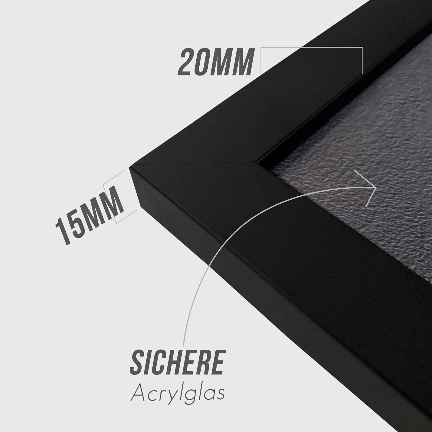 Schwarze Bilderrahmen 13x18cm Holz Fotorahmen 3er Set