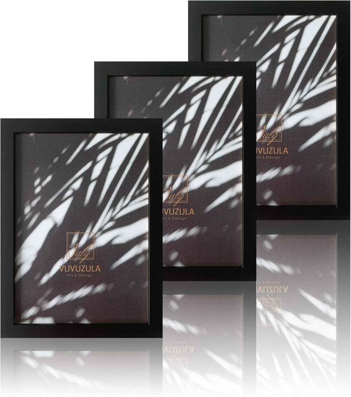 Bilderrahmen A4 Schwarz Holz Fotorahmen 21x30cm 3er Set