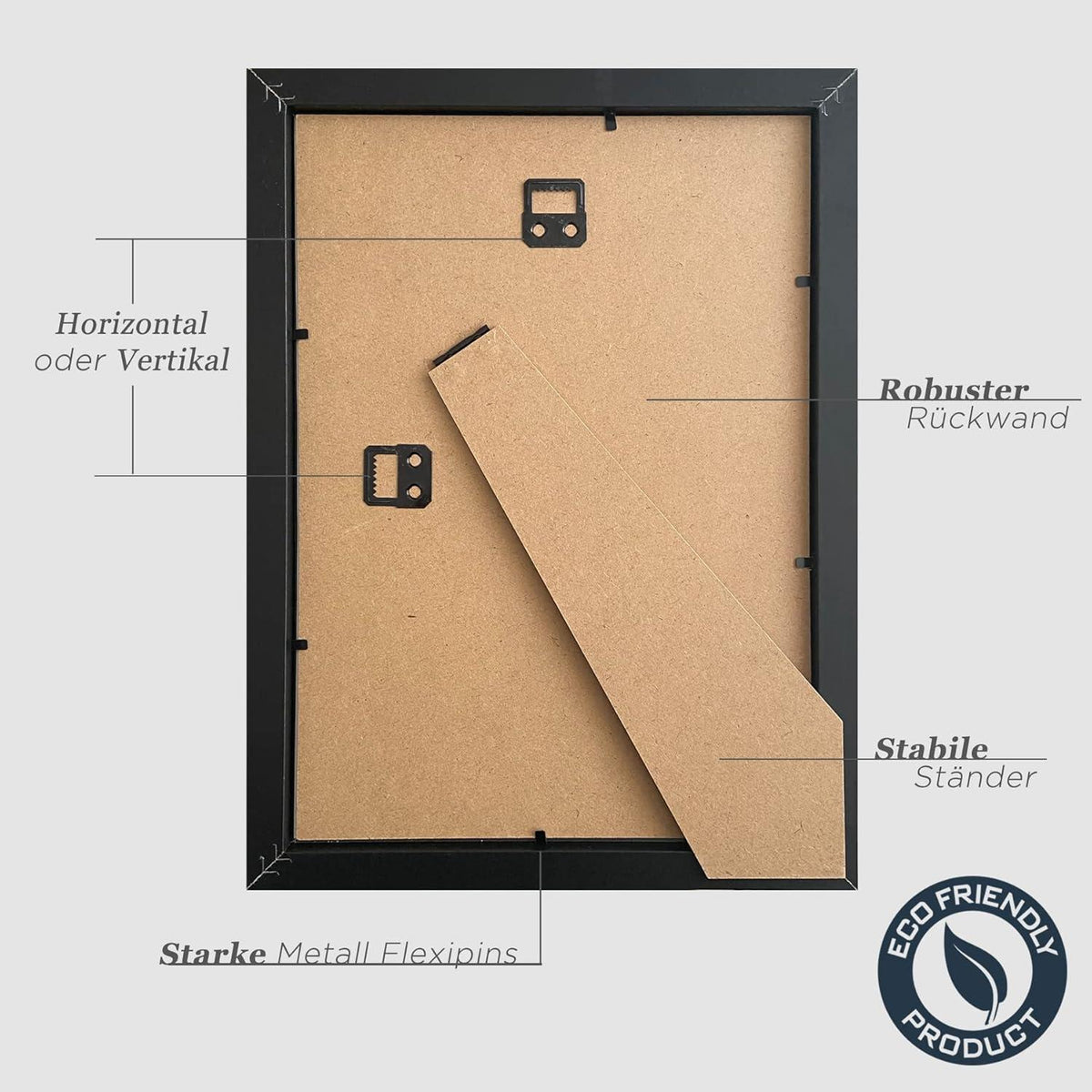 Bilderrahmen A4 Schwarz Holz Fotorahmen 21x30cm 3er Set