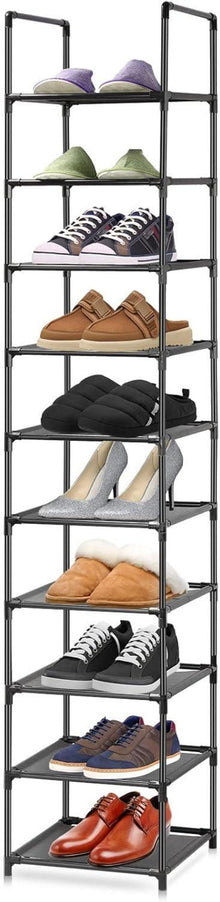 Vertikales Schuhregal 10 Ebenen freistehender Organizer Vliesstoff
