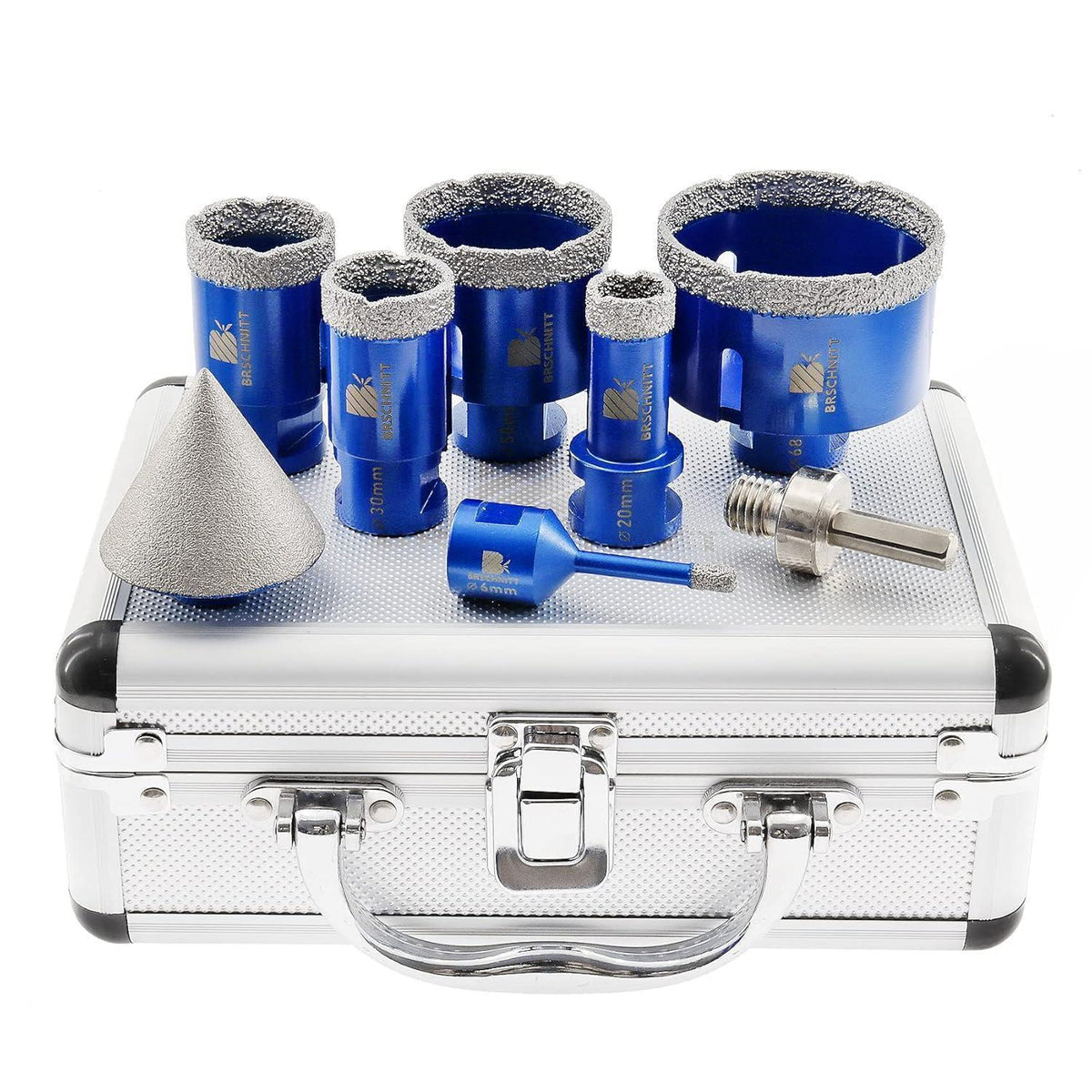 Diamantbohrer Set mit 50mm Fasenbohrer für Fliesen & Stein