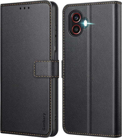 Schwarze Handyhülle für Samsung Galaxy Xcover6 Pro - Premium Leder
