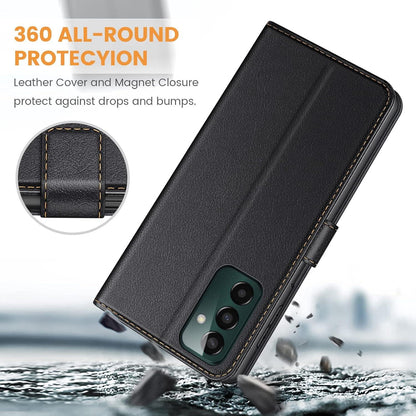 Samsung Galaxy M13 4G Leder Handyhülle Klapphülle Schwarz