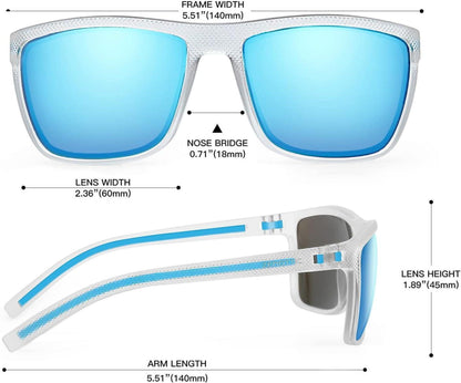 Polarisierte TR90 Rahmen Sonnenbrille UV400 Schutz Blau Verspiegelte