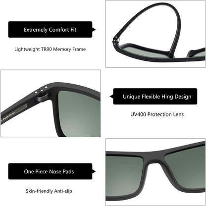 Polarisierte Sonnenbrille Herren Leichte TR90 Rahmen UV400