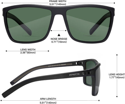 Polarisierte Sonnenbrille Herren TR90 Rahmen UV400 Quadrat C05