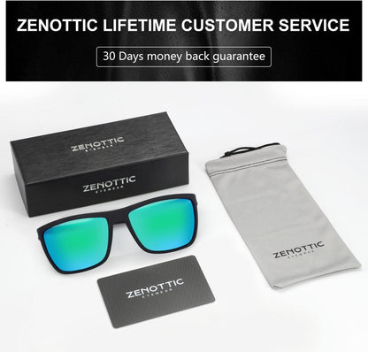 Polarisierte Herren Sonnenbrille UV400 TR90 Rahmen Leicht Quadrat Grün Linse