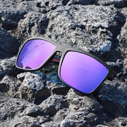 Polarisierte Sonnenbrille Herren TR90 Rahmen UV400 Schwarz Lila