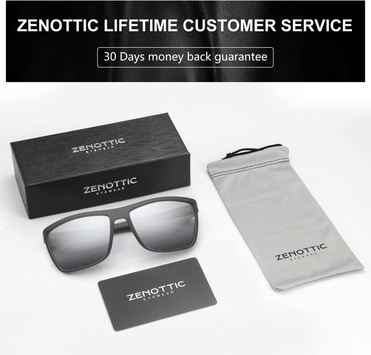 Polarisierte Herren Sonnenbrille TR90 Rahmen UV400 Schutz Grau Silber