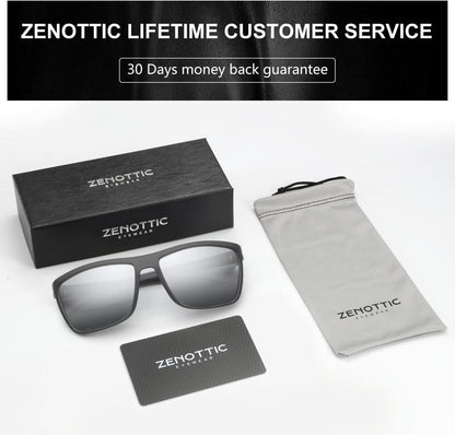 Polarisierte Herren Sonnenbrille TR90 Rahmen UV400 Schutz Grau Silber