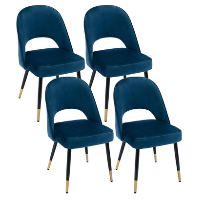 Samt Esszimmerstühle 4er Set – Modern & Komfortabel (Blau)