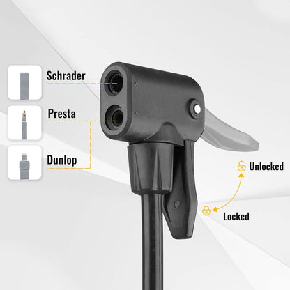 Fahrradpumpe Hochdruck Standpumpe 160 PSI mit Manometer