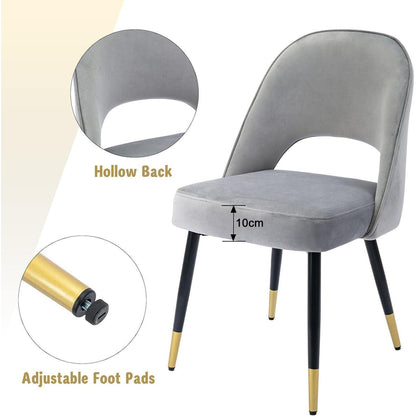 Samt Esszimmerstühle 2er Set – Modern & Komfortabel Grau