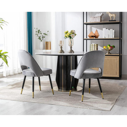 Samt Esszimmerstühle 2er Set – Modern & Komfortabel Grau