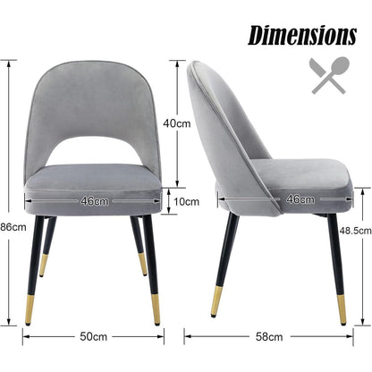 Samt Esszimmerstühle 4er Set – Modern & Komfortabel Grau