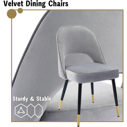 Samt Esszimmerstühle 4er Set – Modern & Komfortabel Grau