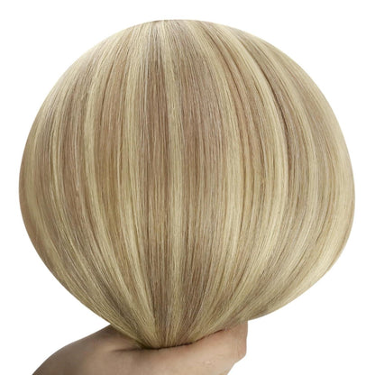 Blond Echthaar Haarverlängerung 50cm Doppelweft 100g