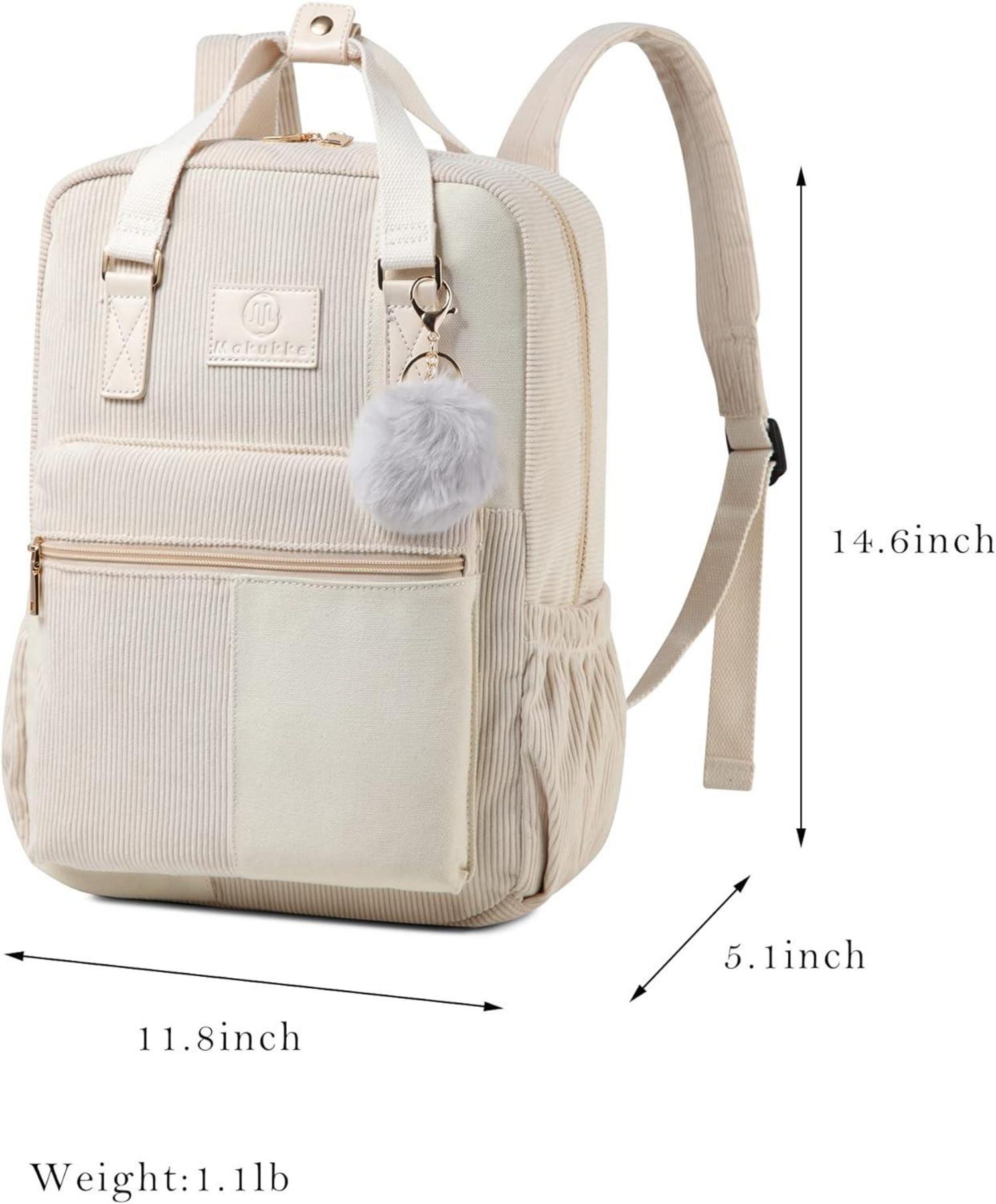 Makukke Cord-Rucksack Damen Herren Anti-Theft Daypack Pink