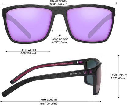 Polarisierte TR90 Sonnenbrille UV400 Schutz Männer Quadrat Schwarz