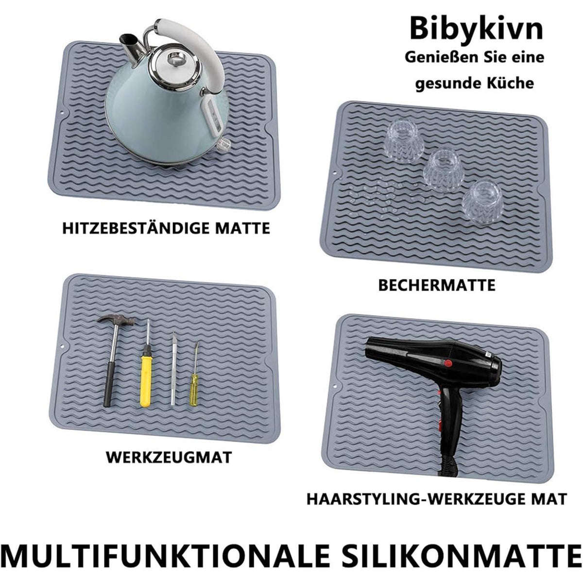 Silikon Abtropfmatte 50x40 cm - Hitzebeständig & Spülmaschinenfest