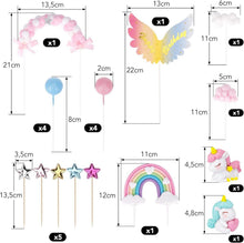 Einhorn Tortendeko 20 Stück Regenbogen Mädchen Kuchendeko